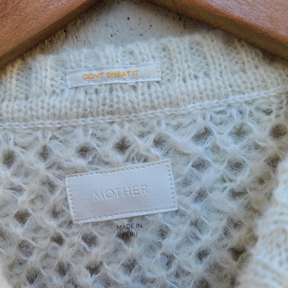 MOTHER | The Striped Alpaca-Blend Open Knit Sweater in Mostly Sunny NEW Sz Small - Picture 3 of 15